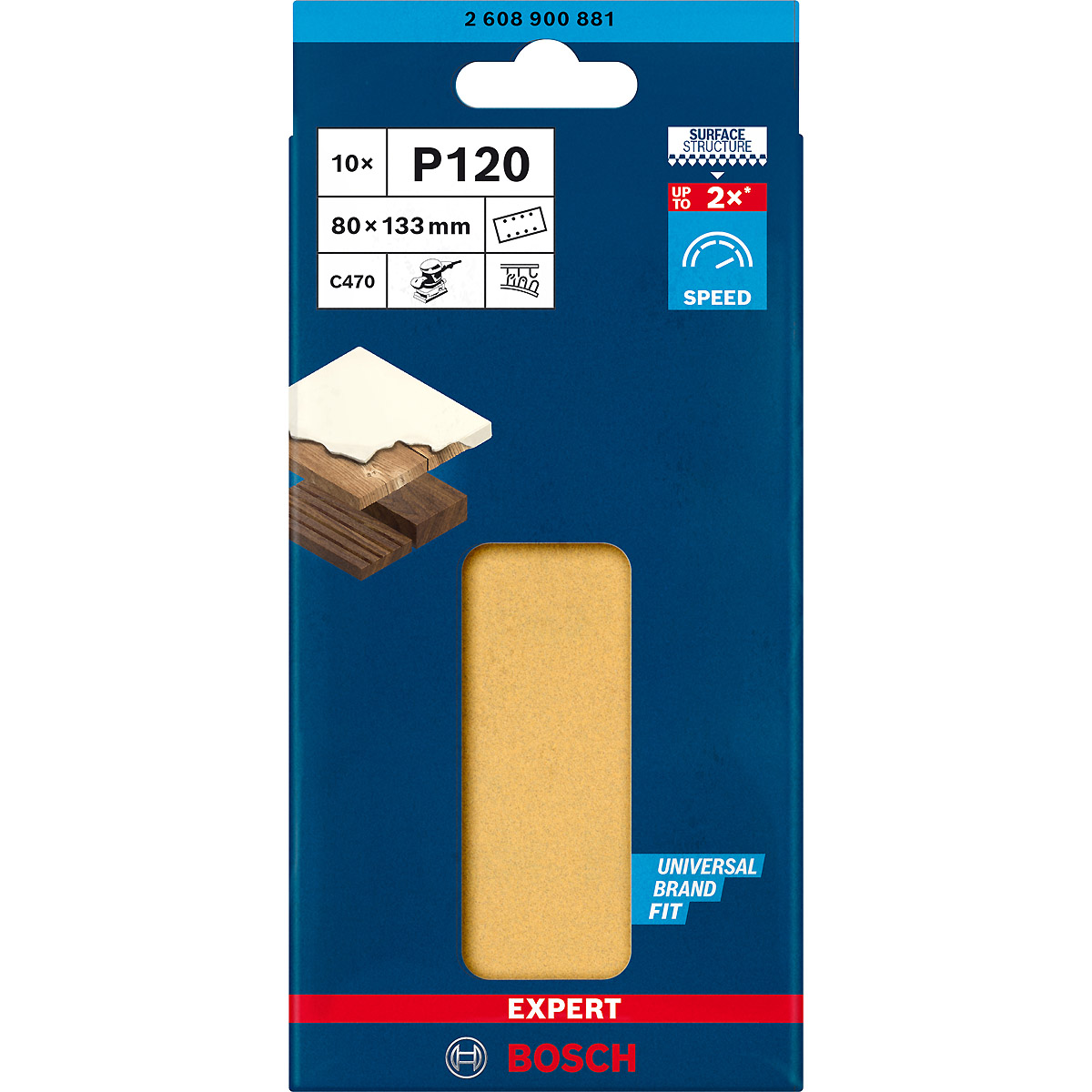 Bosch EXPERT C470 Schleifpapier mit 8 Löchern für Schwingschleifer