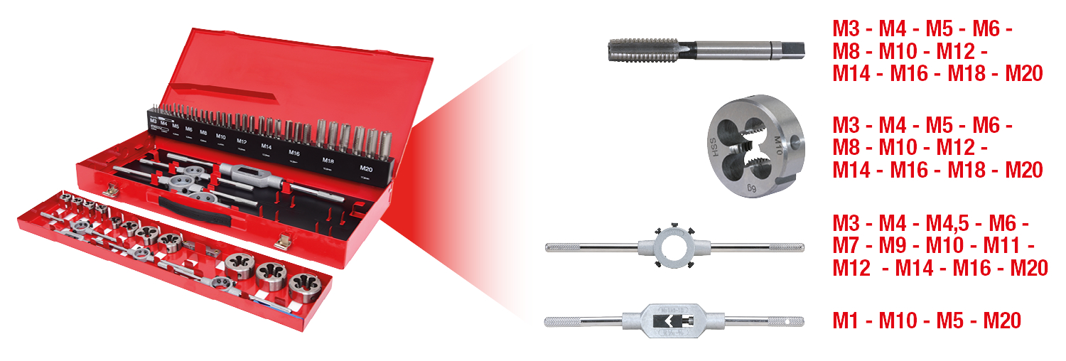 KS Tools HSS Gewindeschneidwerkzeug-Satz, 54-tlg