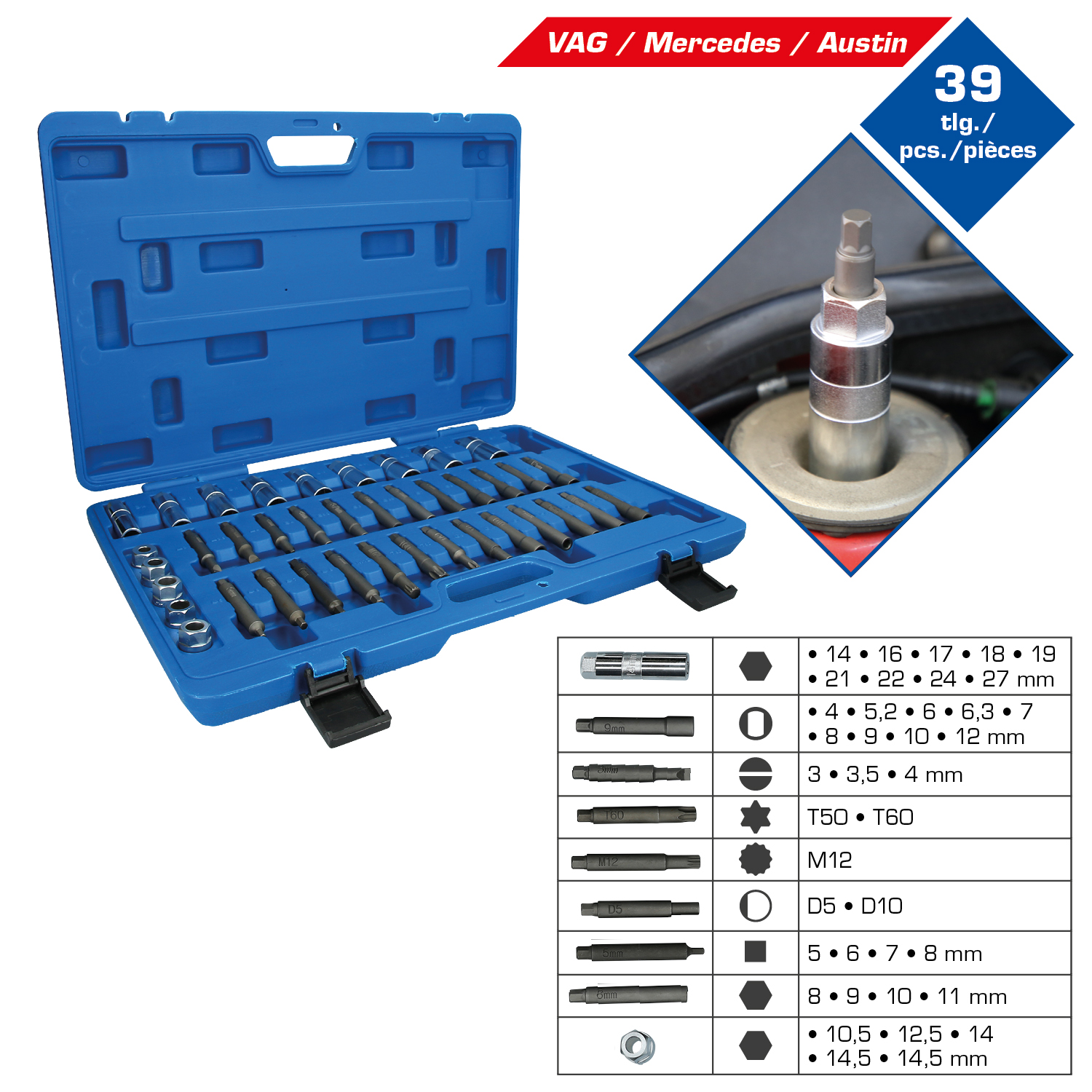 Brilliant Tools Stoßdämpfer-Werkzeug-Satz, 39-tlg - BT651050