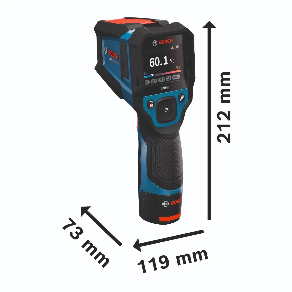 Bosch Thermodetektor GIS12V-800-16, 1 x Akku GBA 12V 2.0Ah in L-BOXX