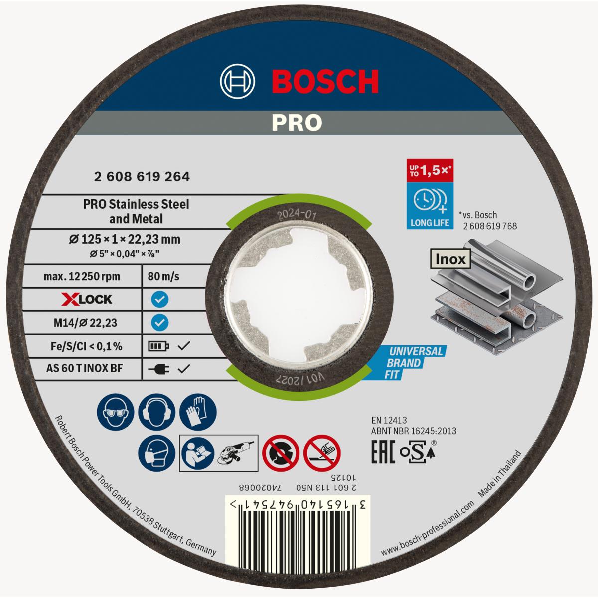 Bosch PRO Trennscheibe X-LOCK gerade Expert for Inox+Metal AS 60 T INOX BF