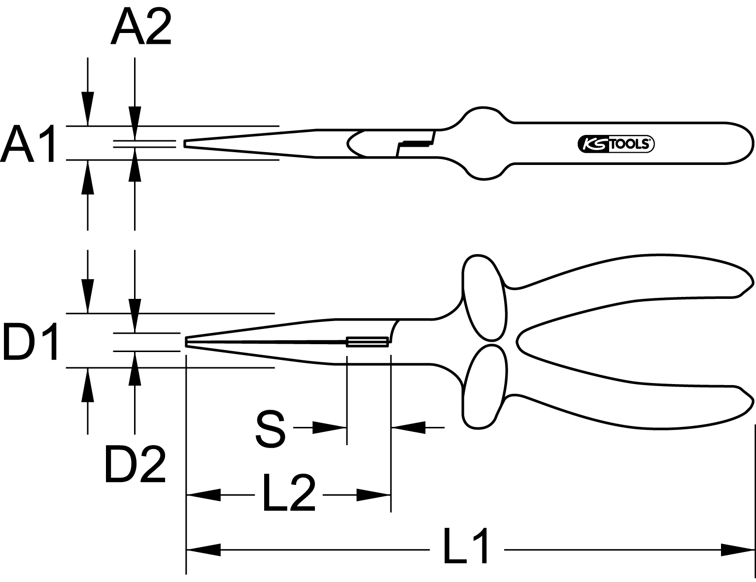 KS Tools 1000V Flachrundzange