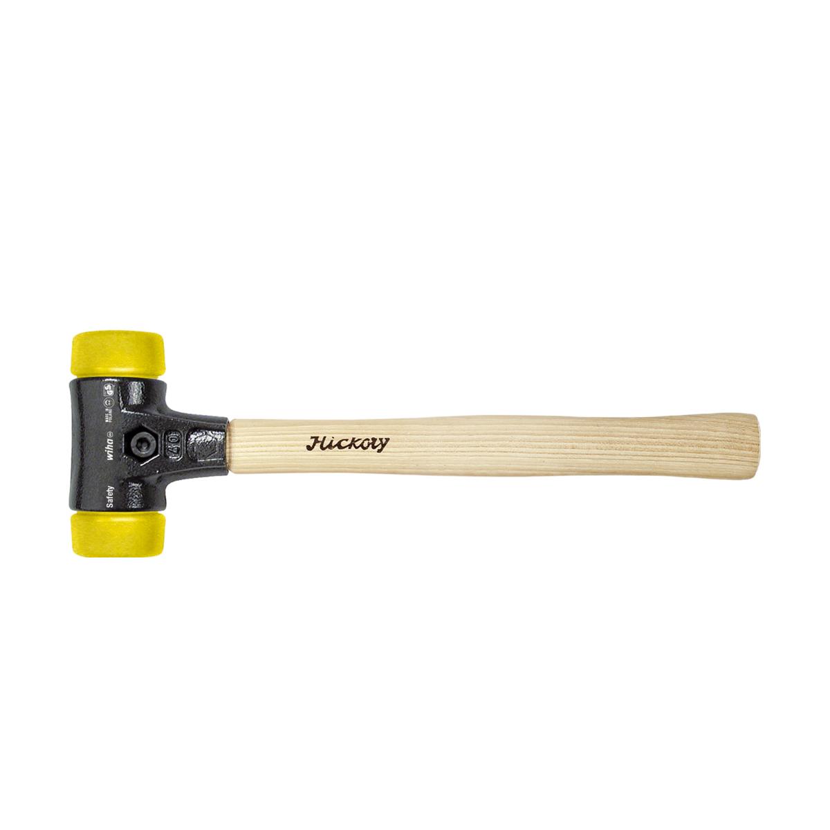 Wiha Schonhammer Safety mittelhart/mittelhart mit Hickory-Holzstiel, Rund-Schlagkopf - 2 Stück