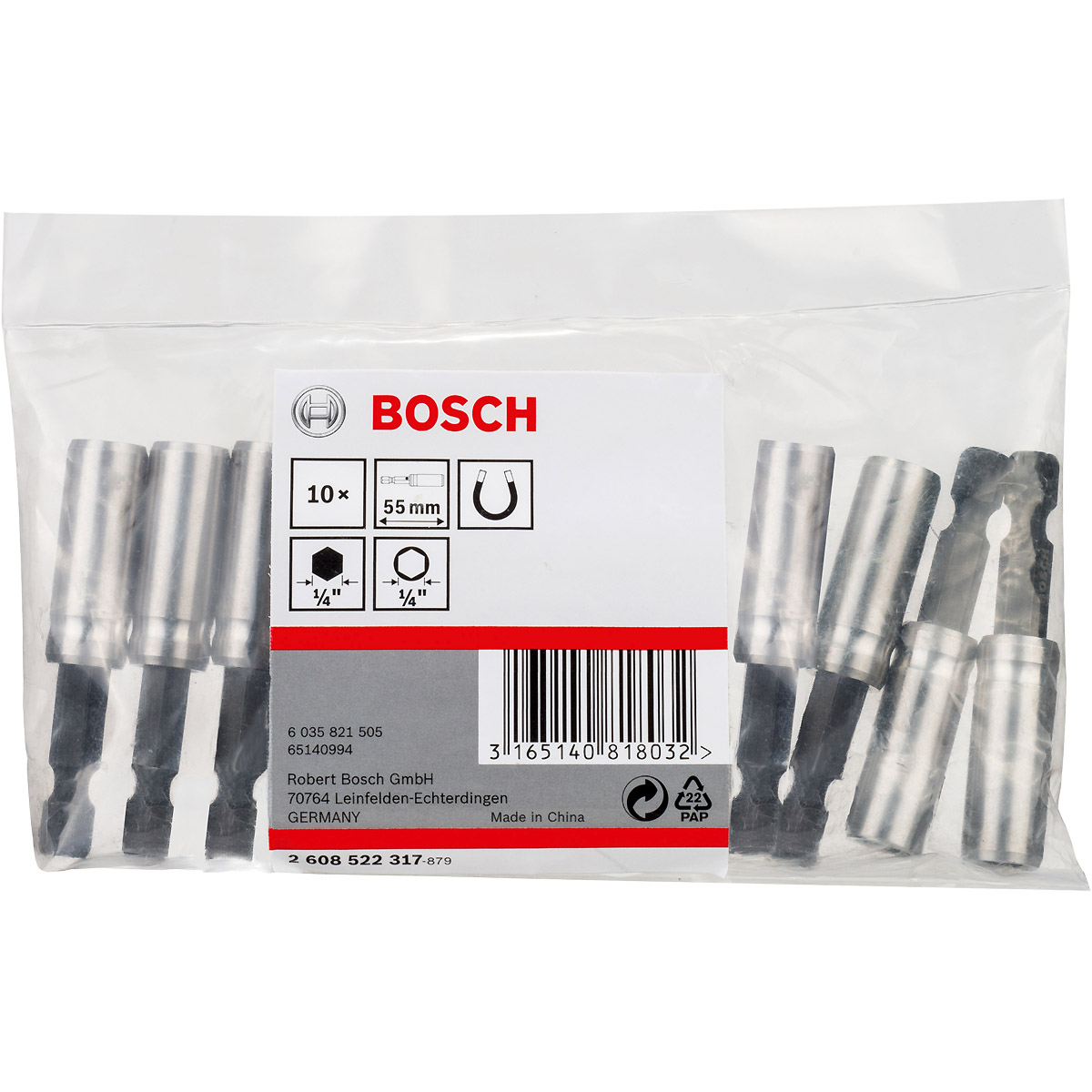Bosch Universalhalter magnetisch, 1/4 Zoll, D 10 mm, L 55 mm