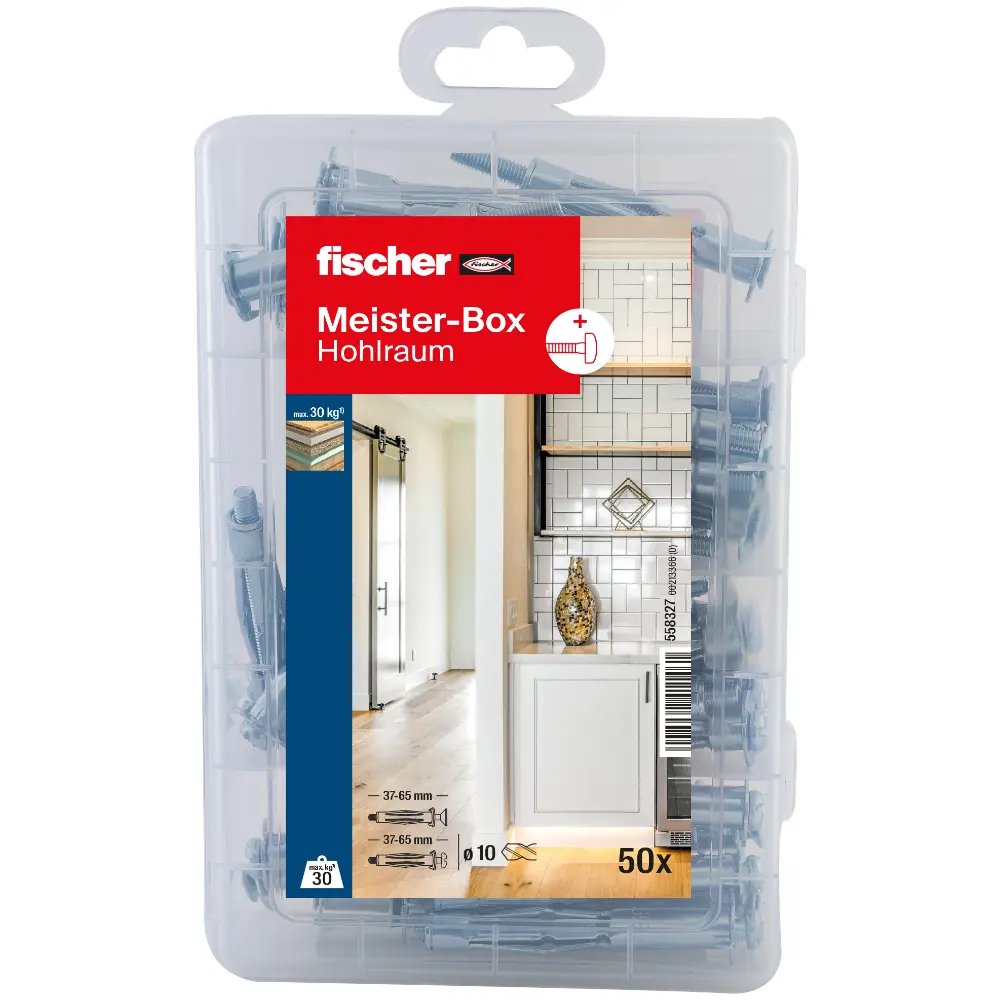 Fischer Dübelsortiment Meister-Box Hohlraum + Schraube (50 Teile)