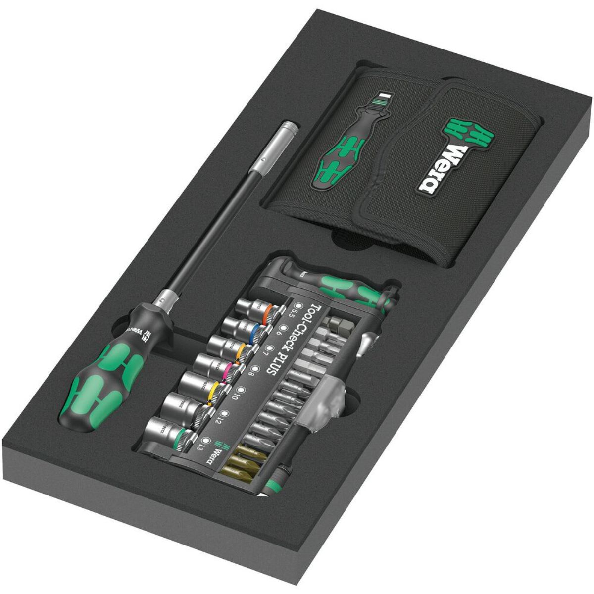 Wera 9750 Schaumstoffeinlage Kraftform Kompakt und Tool-Check PLUS Set 1, 57-teilig