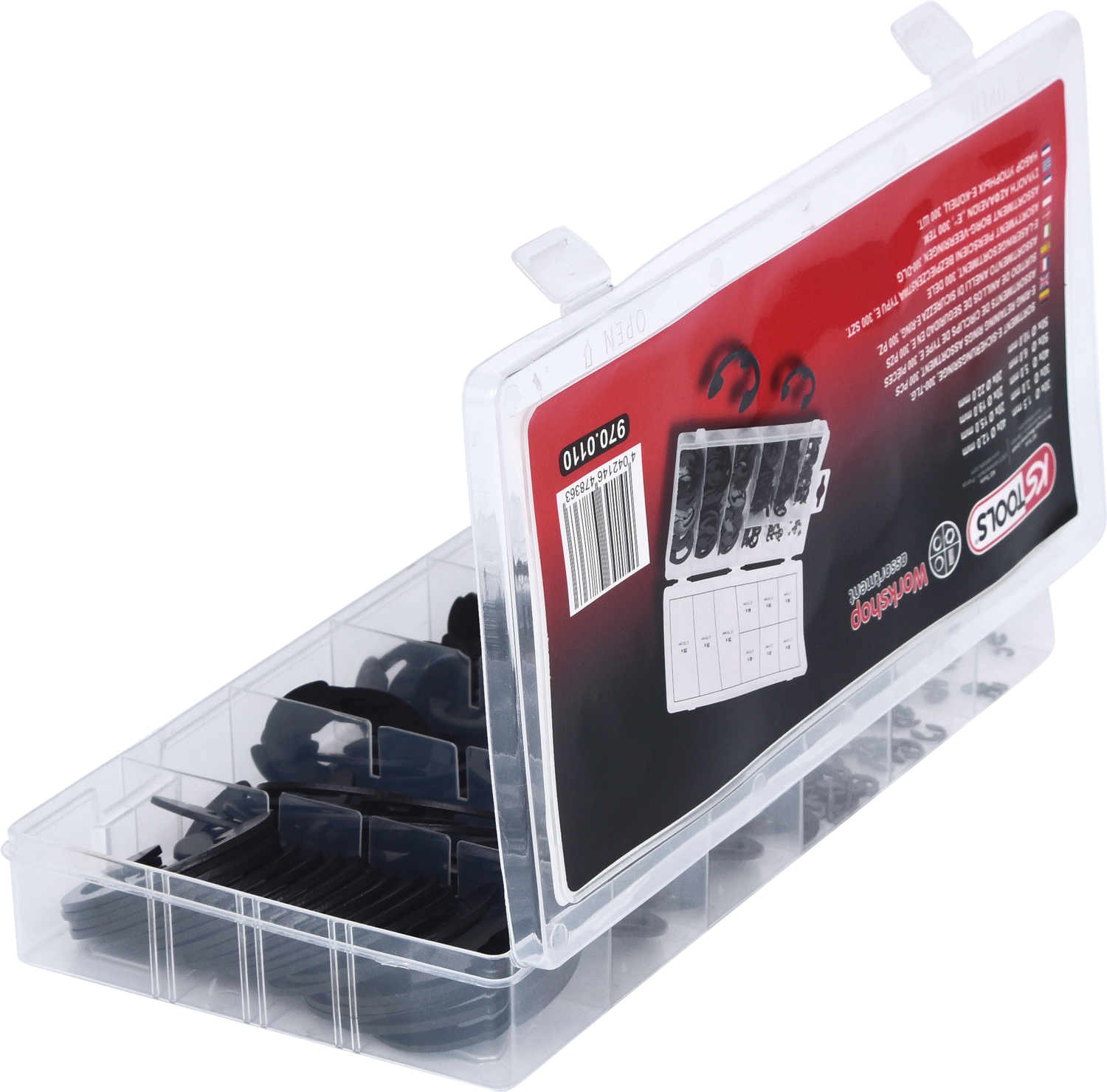KS Tools Sortiment E-Sicherungsringe, Ø1,5-22mm, 300-tlg