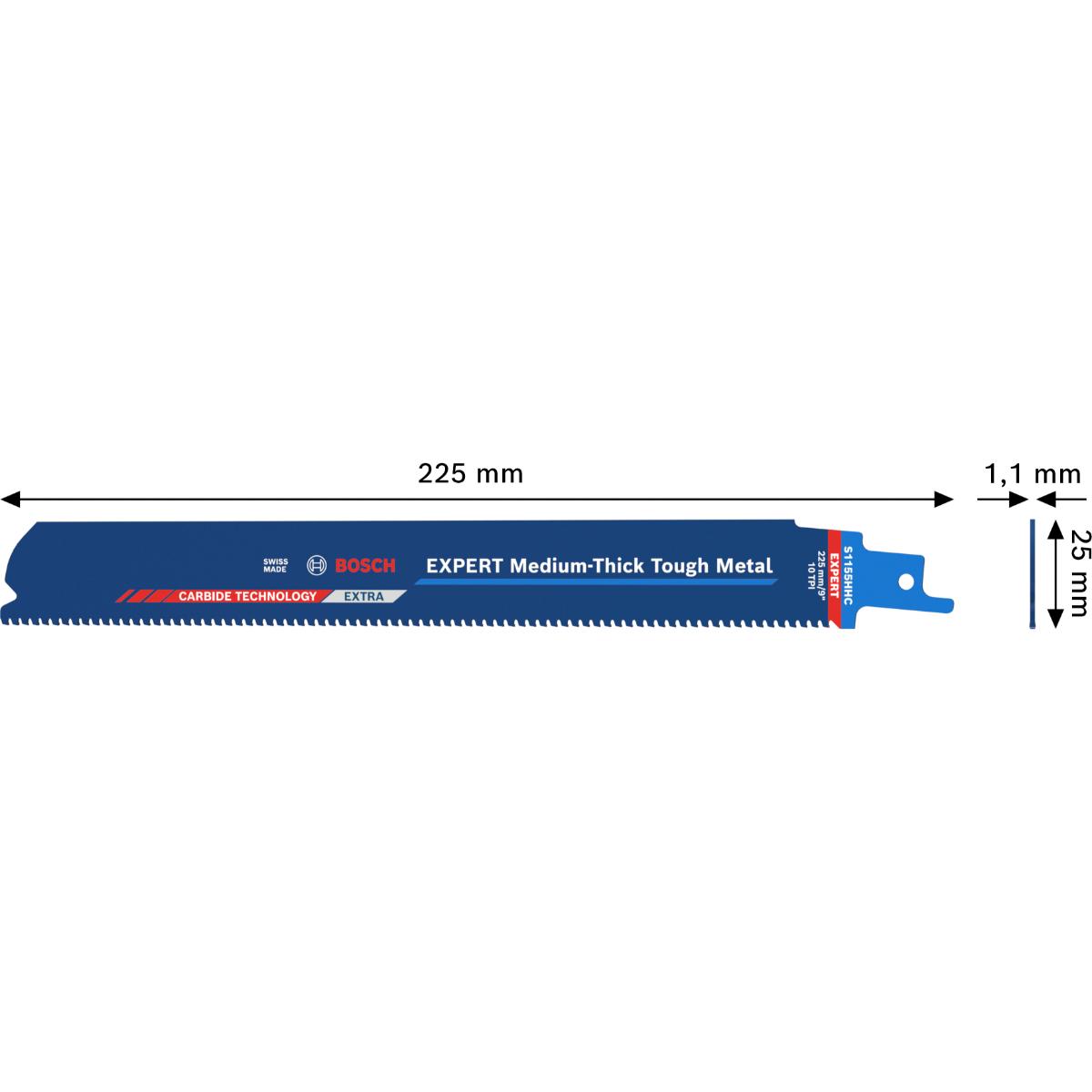 Bosch EXPERT Medium-Thick Tough Metal S1155HHC Säbelsägeblatt, 1-Stück