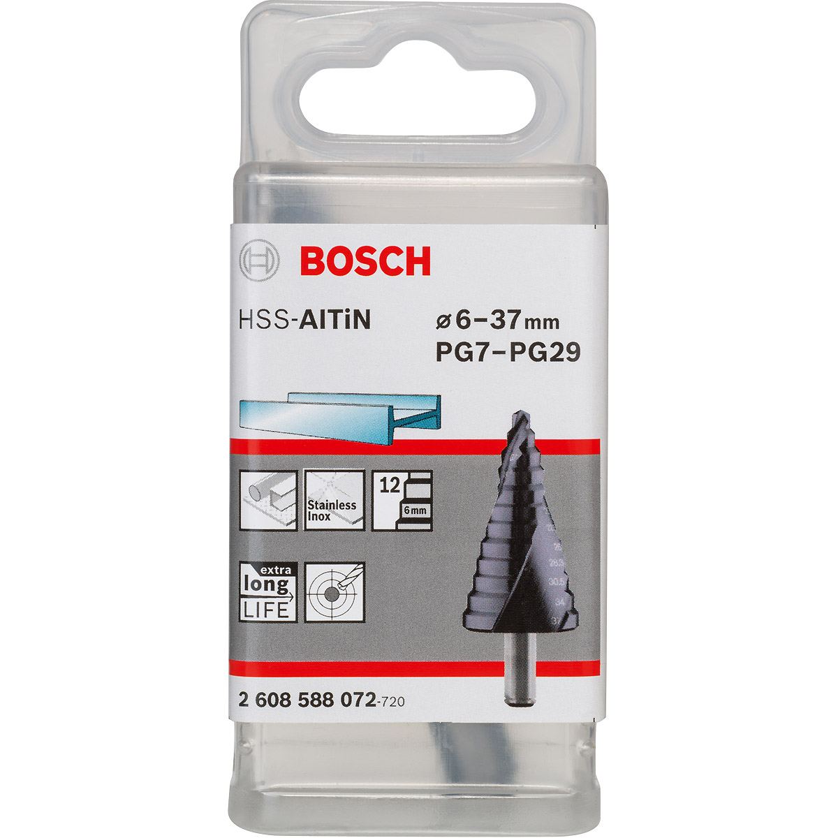 Bosch Stufenbohrer HSS-AlTiN, 6 - 37 mm, 10 mm, 93 mm, 12 Stufen