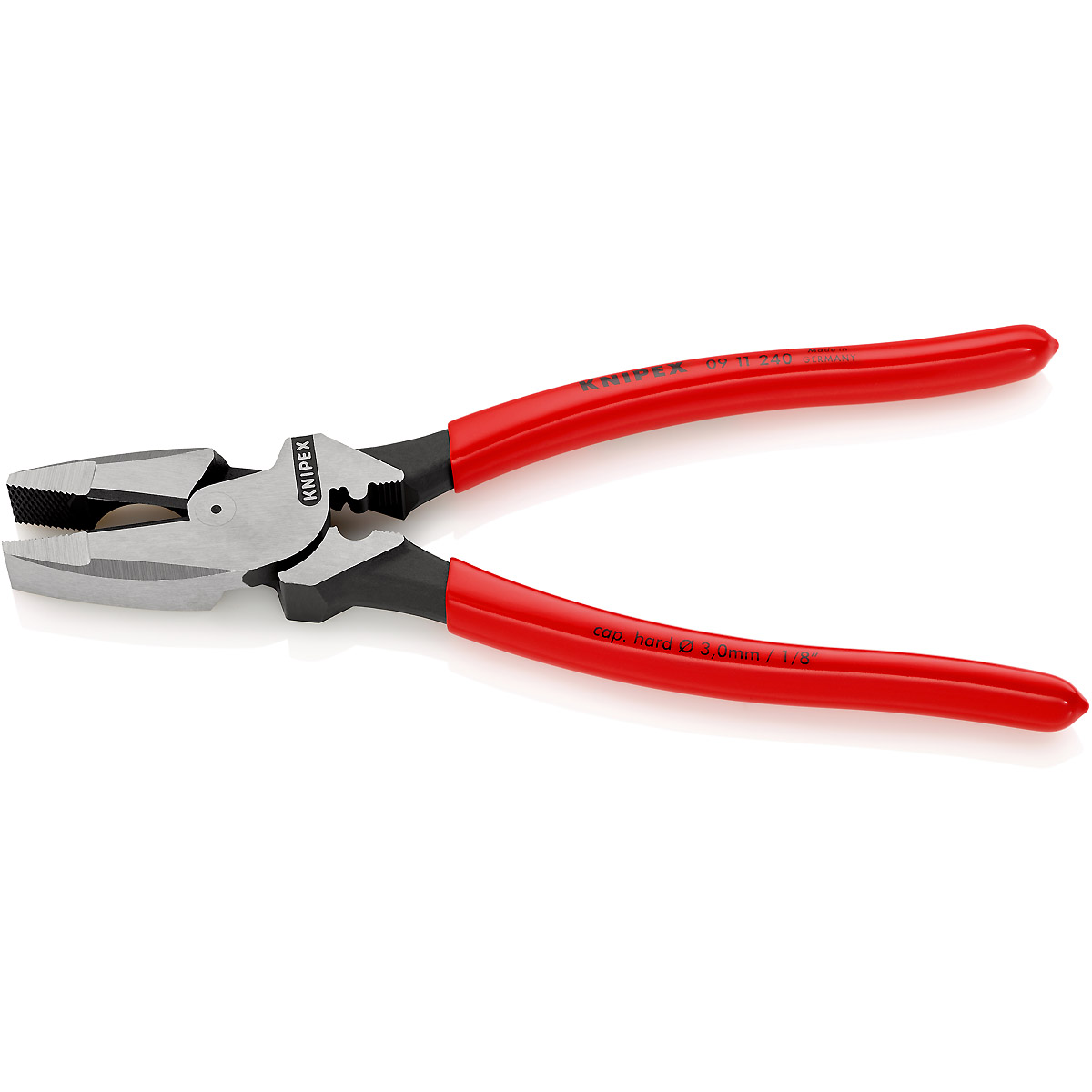 KNIPEX Kraft-Kombizange Lineman's Pliers atramentiert mit Kabeleinziehhilfe