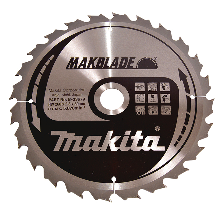 Makita SPECIALIZED Sägeblatt 260x30x24Z - FastCut B-33679