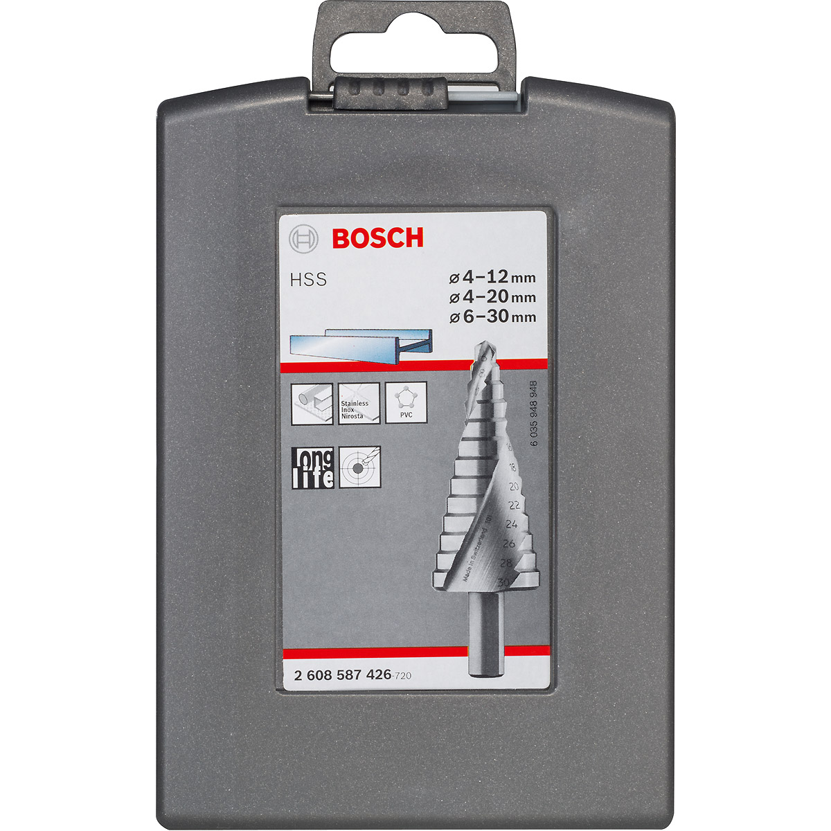 Bosch Stufenbohrer HSS-Set, 3-teilig, 4 - 12 mm, 4 - 20 mm, 6 -30 mm