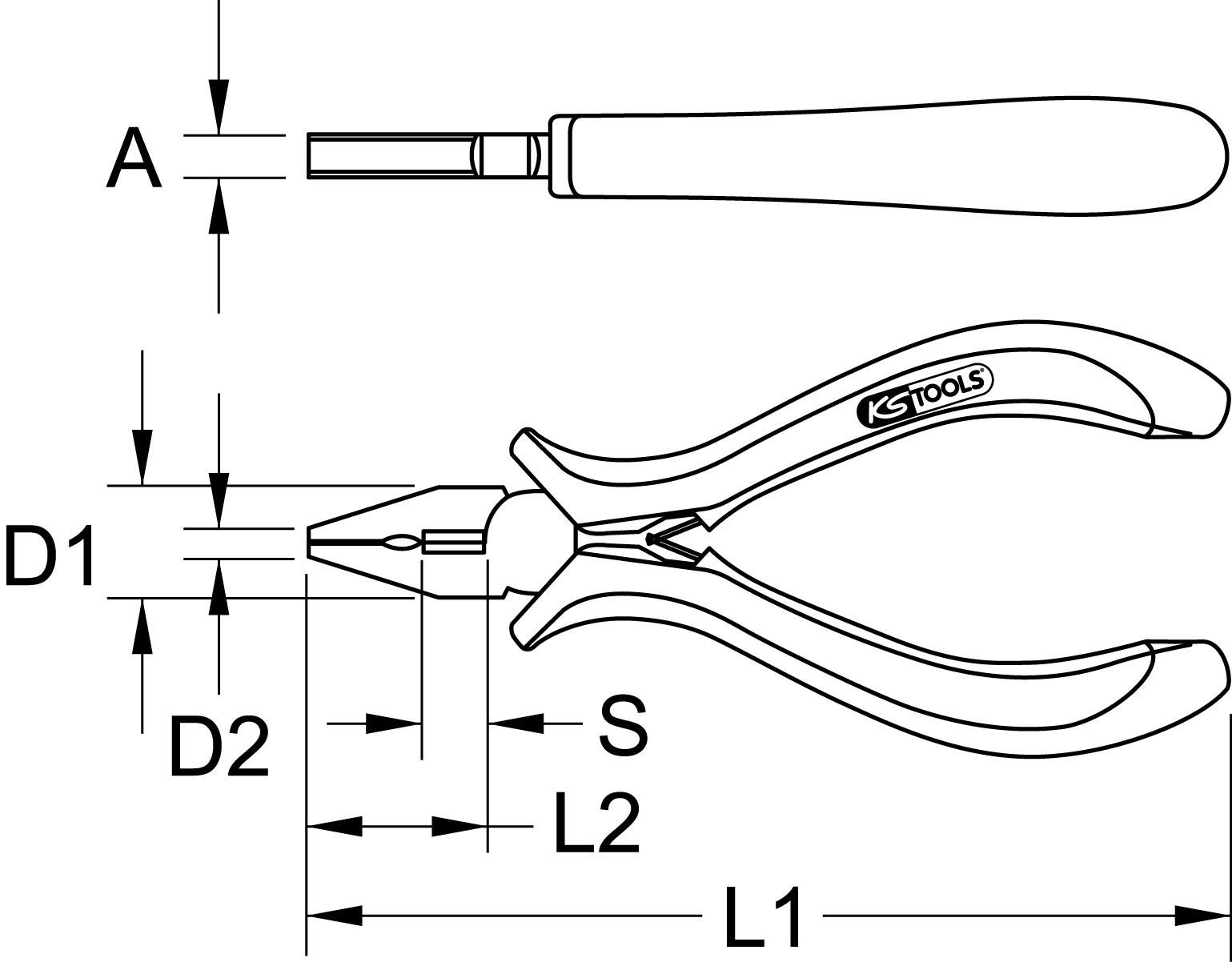KS Tools Feinmechanik-Kombinationszange, 120mm