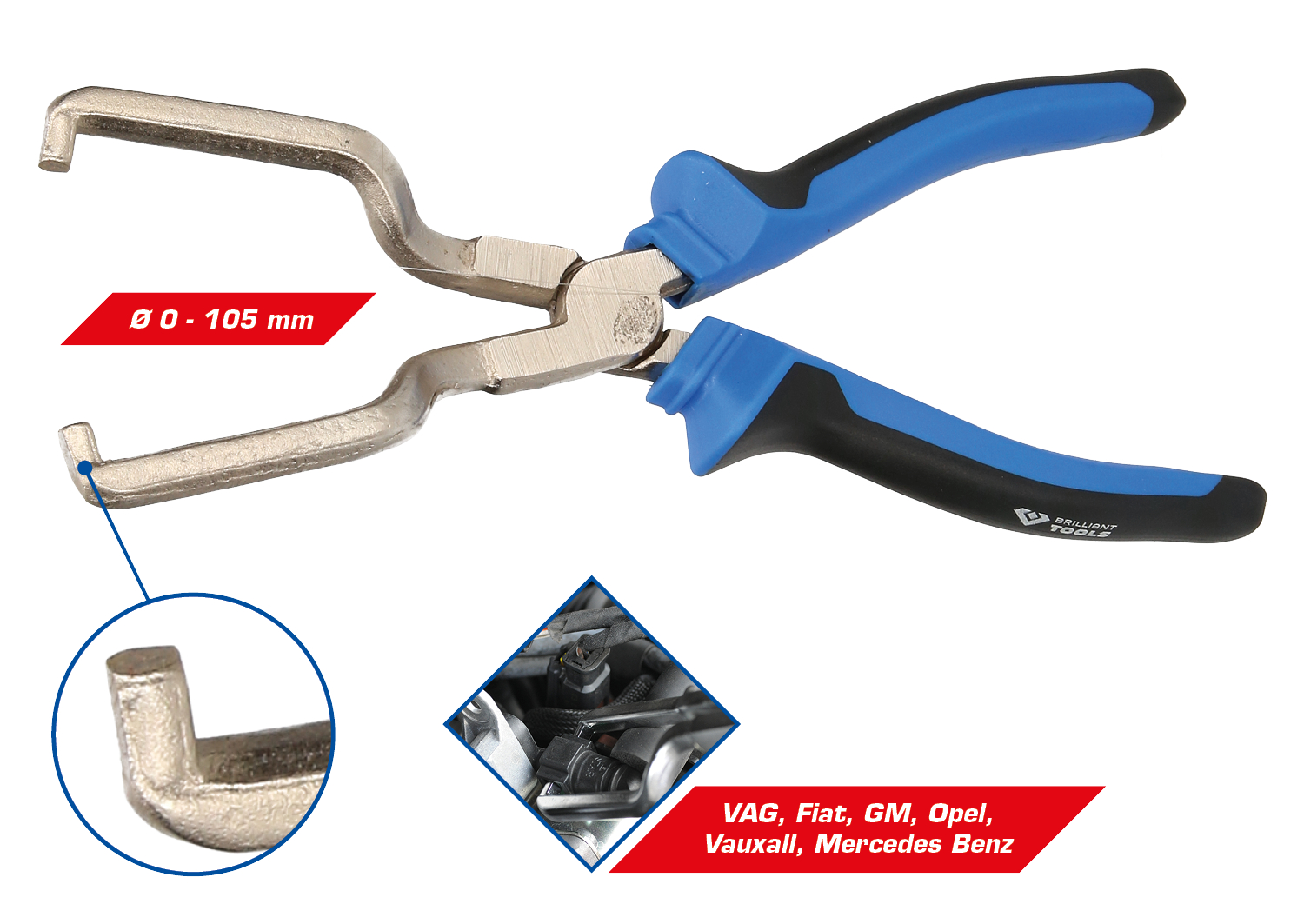 Brilliant Tools Kraftstoffleitung-Entriegelungszange - BT536004