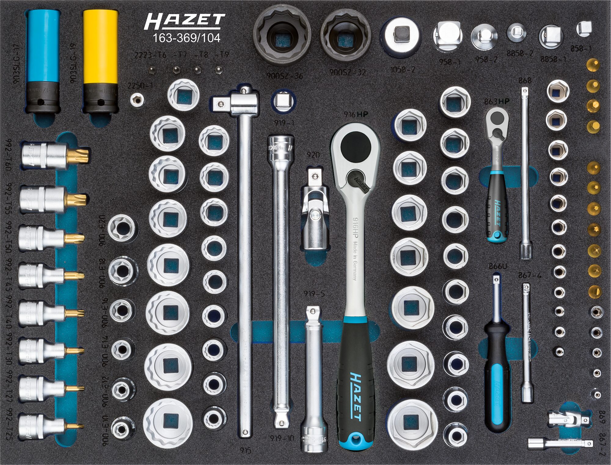 HAZET Steckschlüssel-Satz Einlage 104-teilig