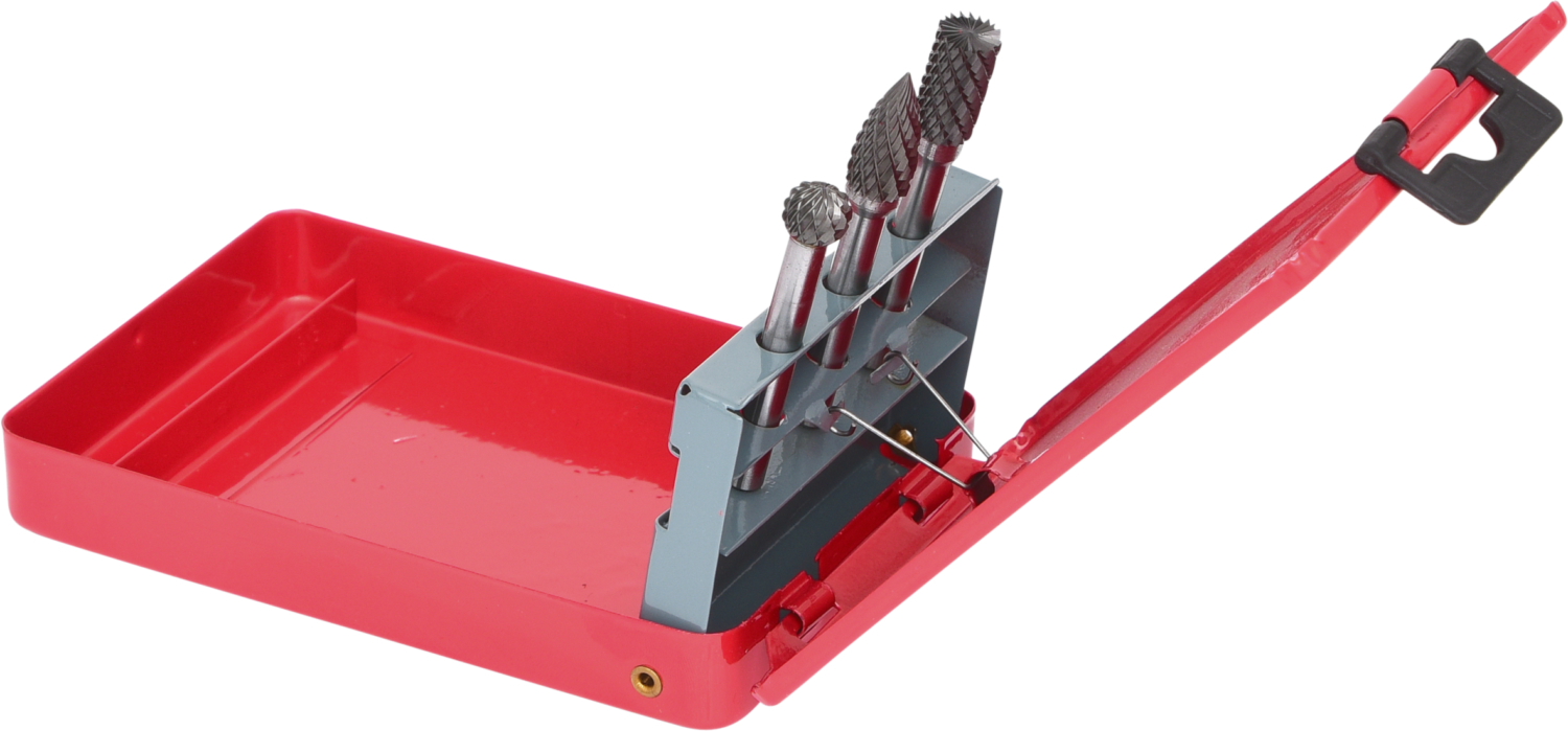 KS Tools HM Frässtift-Satz in Stahlblechkassette, 3-tlg