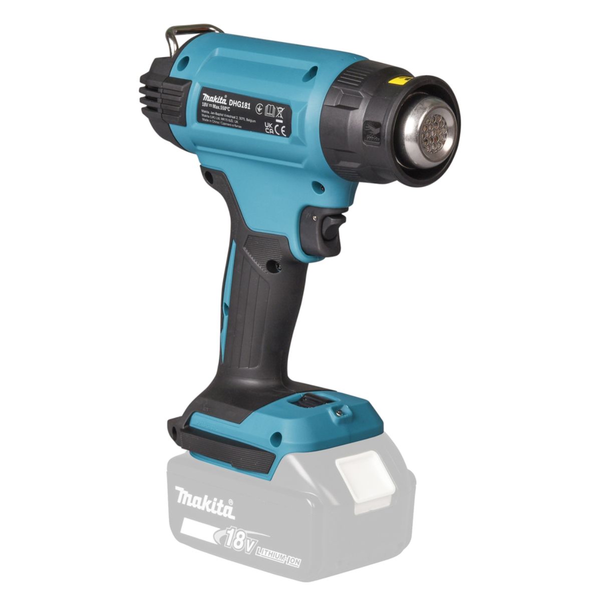 Makita Akku-Heissluftgebläse 18V (ohne Akku, ohne Ladegerät) im Transportkoffer DHG181ZK