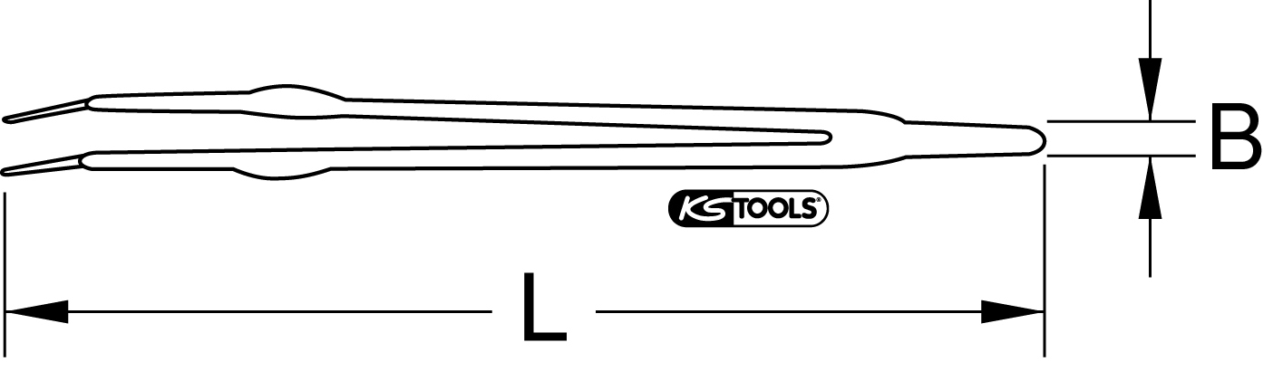 KS Tools Pinzette mit Schutzisolierung, gebogen