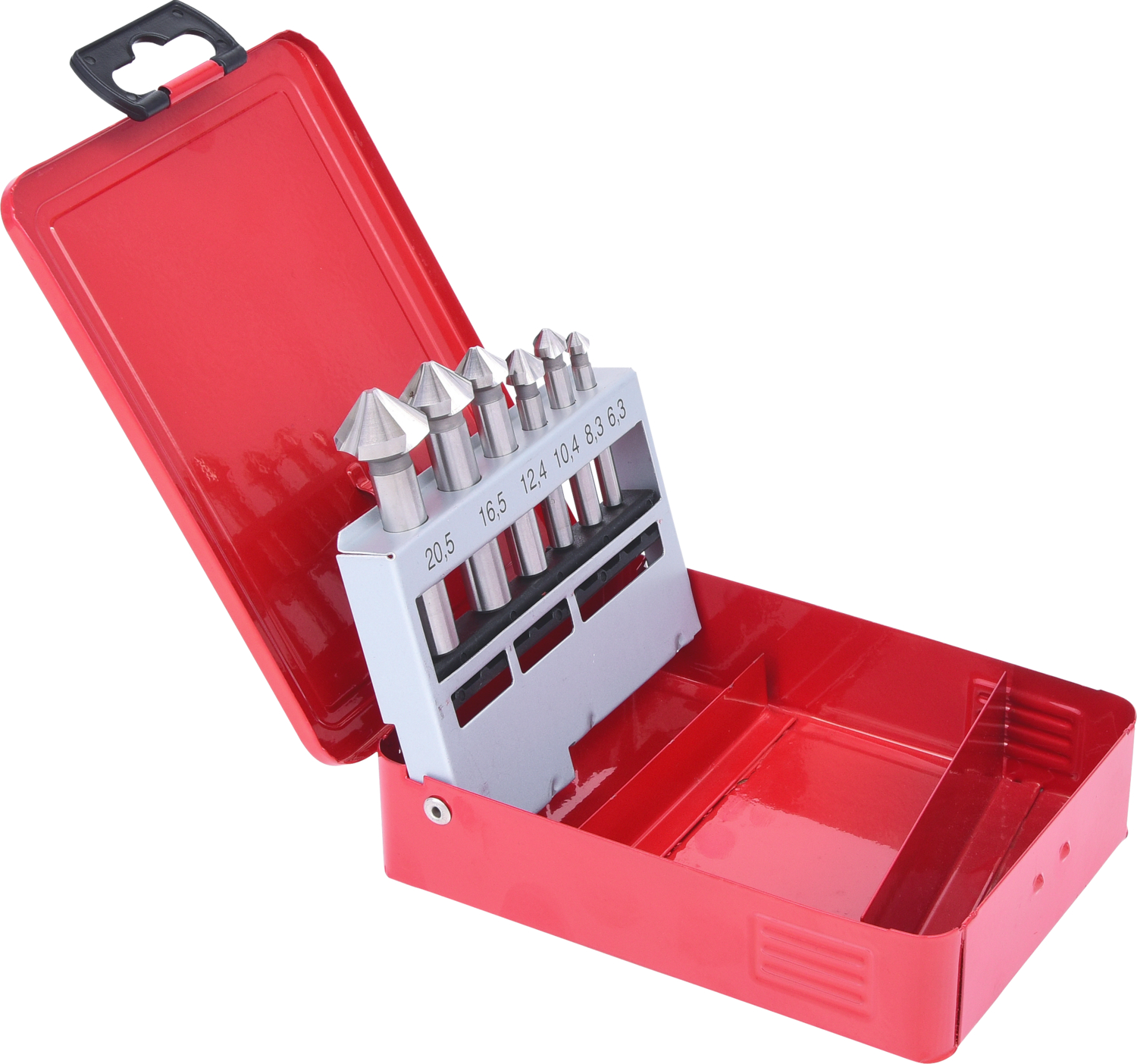 KS Tools HSS Kegel- und Entgratsenker-Satz, Stahlblechkassette 6-tlg