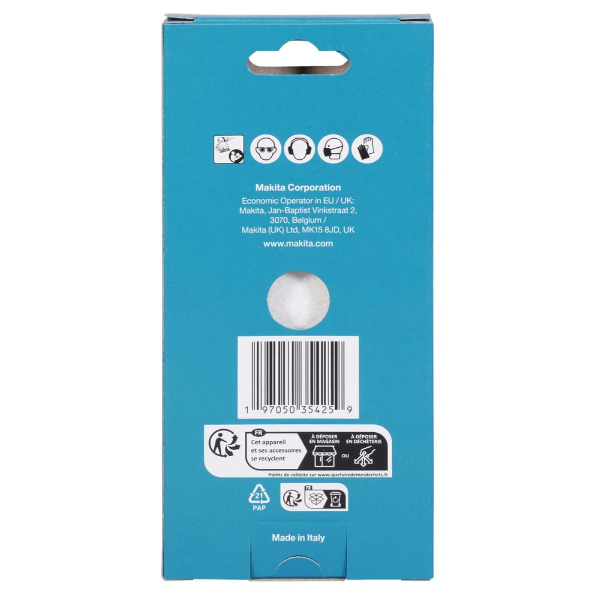 Makita Schleifpapier 80x130mm, Körnung A100,Klett, 8 Loch, 10 Stück