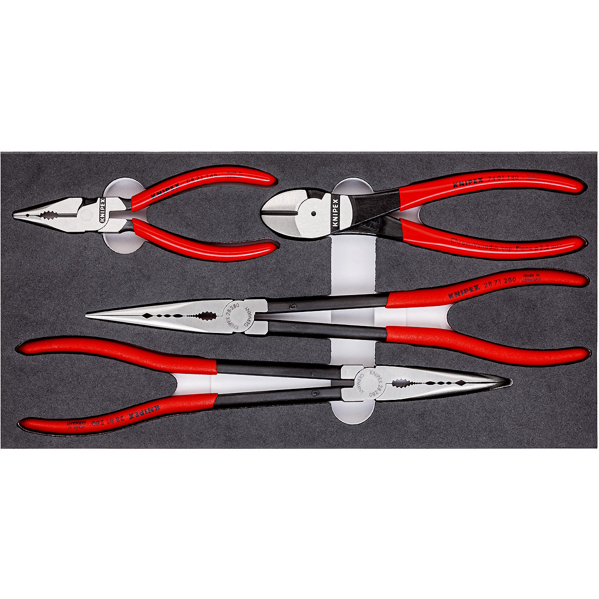KNIPEX Zangen-Set in Schaumstoffeinlage 333 mm