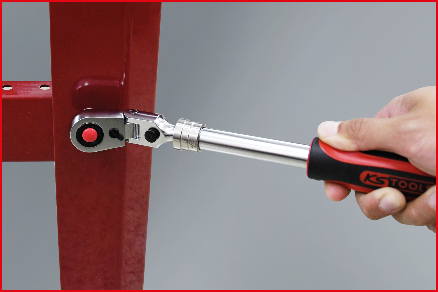 KS Tools 1/4" SlimPOWER Teleskop-Gelenk-Umschaltknarre, 72 Zahn
