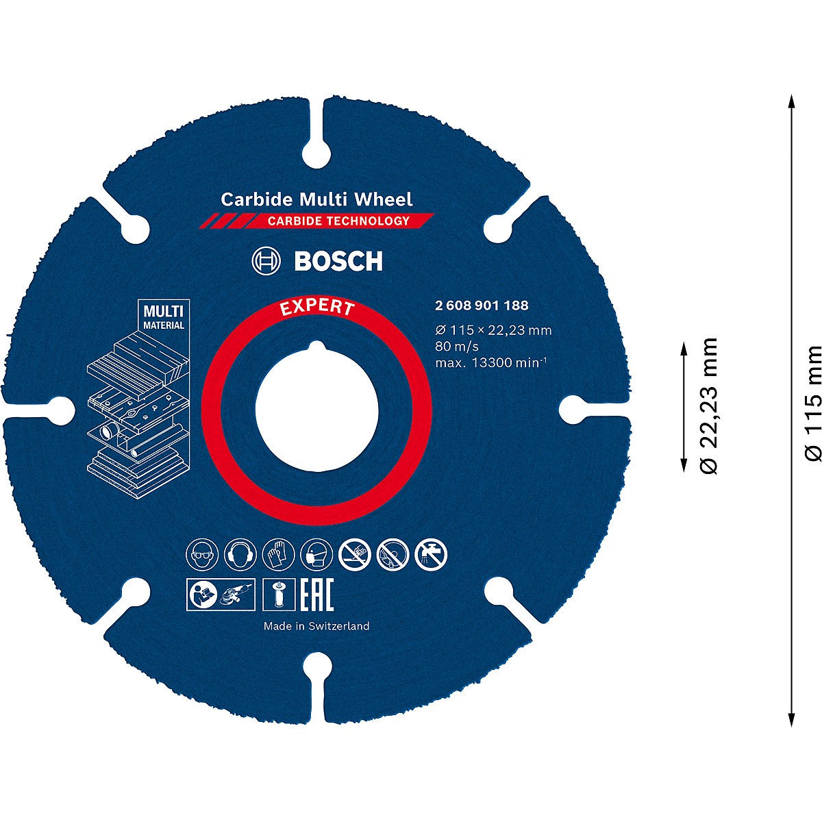 Bosch EXPERT Carbide Multi Wheel Trennscheibe, für kleine Winkelschleifer