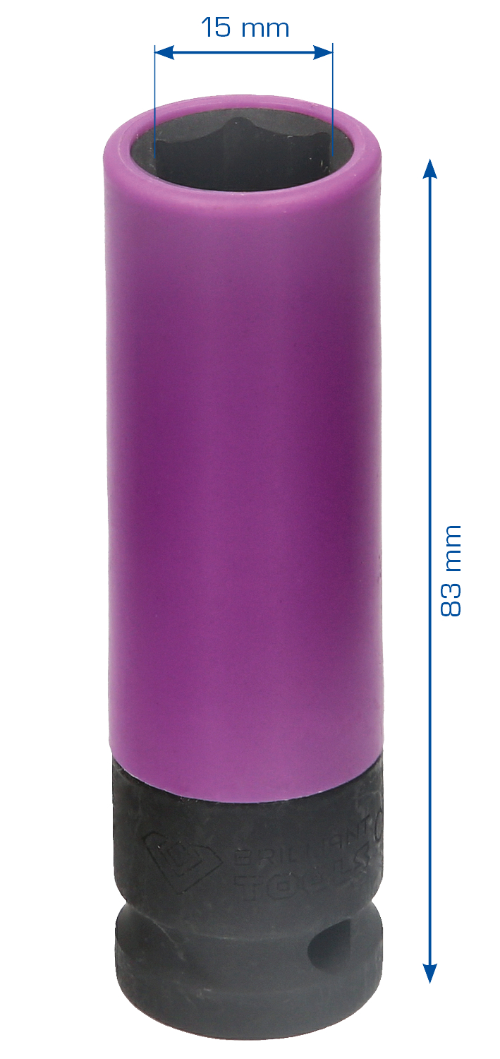 Brilliant Tools 1/2" Alu-Felgen-Kraft-Stecknuss, 15 mm - BT691004