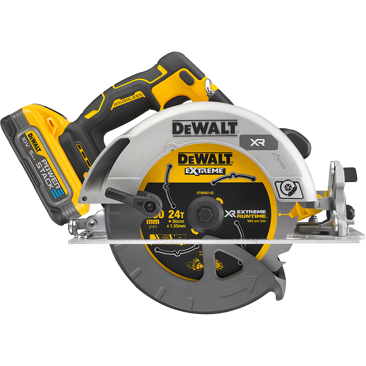 DEWALT Akku-Handkreissäge 18V 190mm + 2 Akku + Schnellladegerät