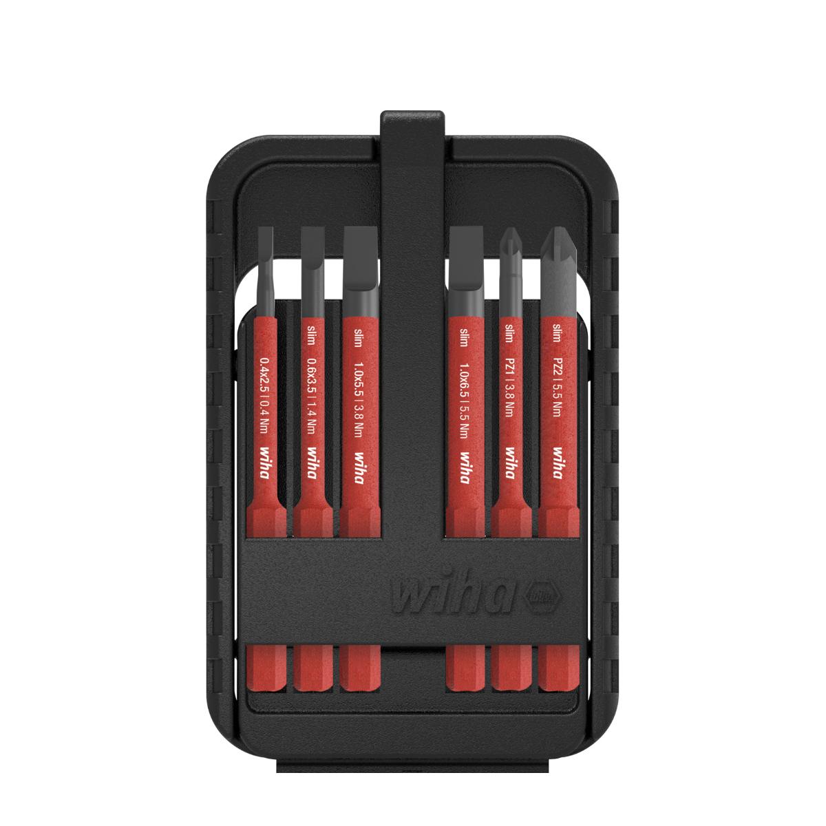 Wiha Bit Set slimBit electric Schlitz, Pozidriv 6-teilges Set