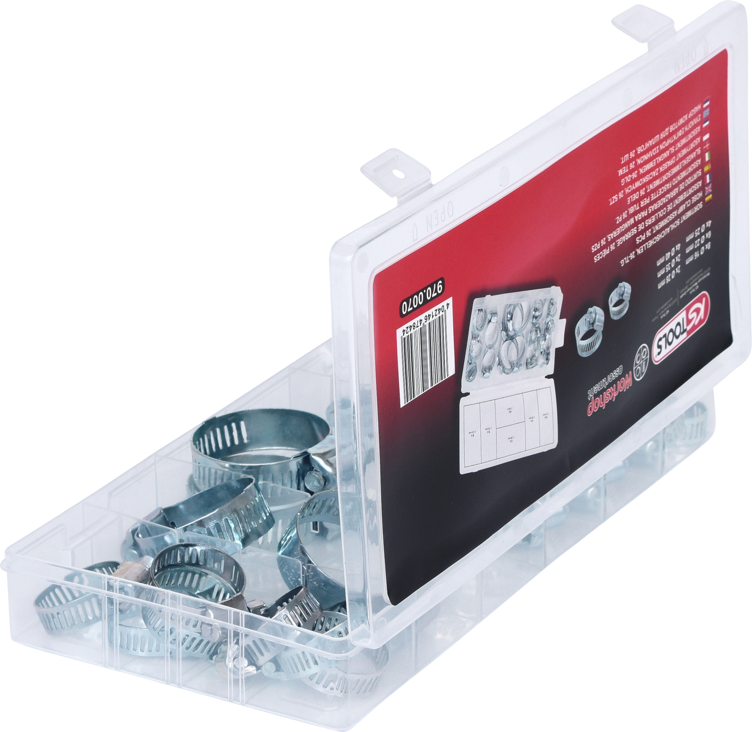 KS Tools Sortiment Schlauchschellen, Ø 16-40mm, 26-tlg