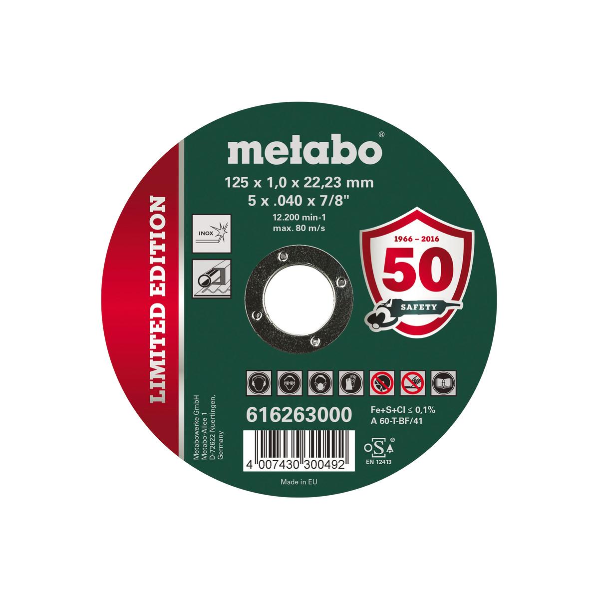 Metabo Limited Edition Inox, Trennscheibe, gerade Ausführung