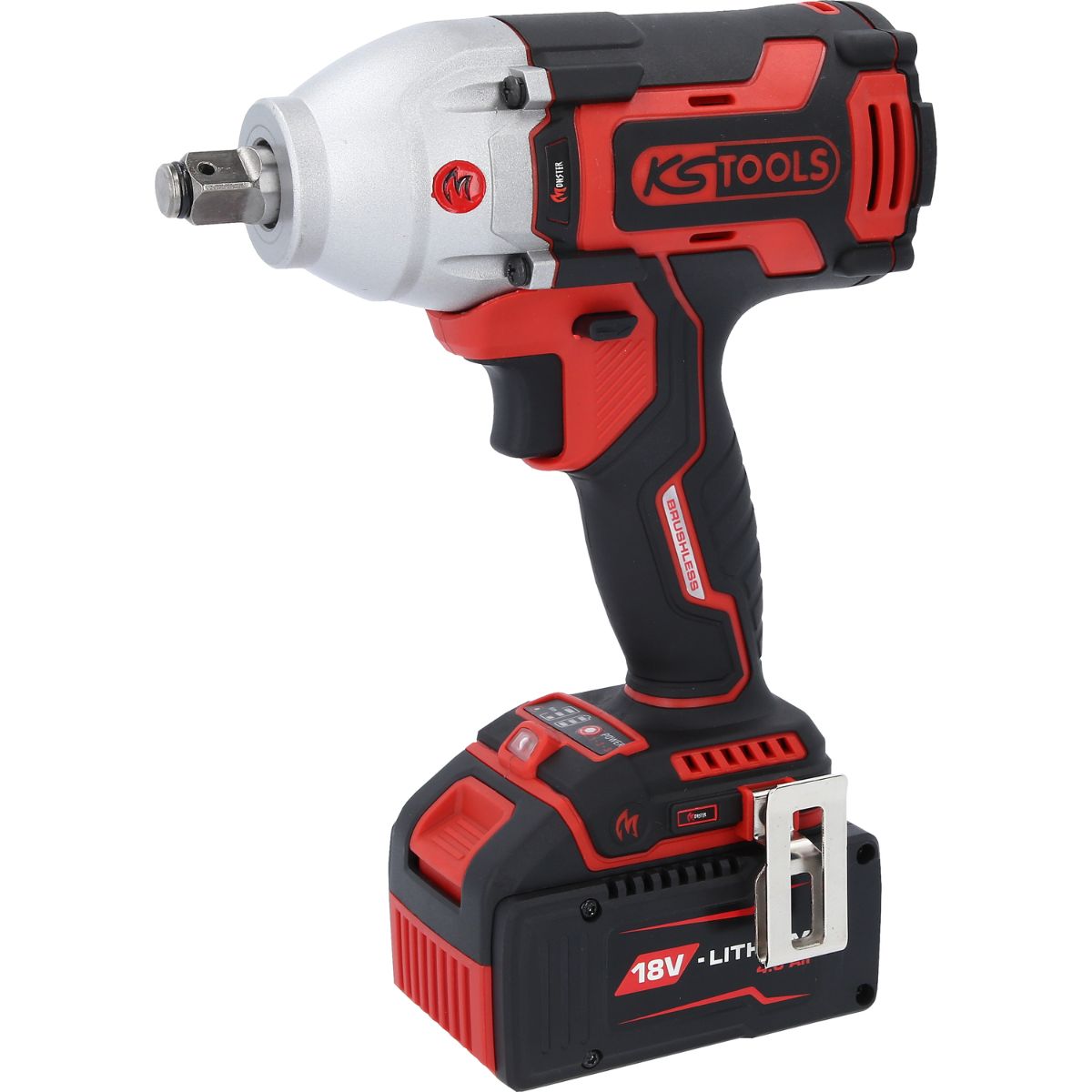 KS Tools eMONSTER 1/2 Zoll Brushless-Akku-Schlag-Schrauber-Satz, 9-tlg