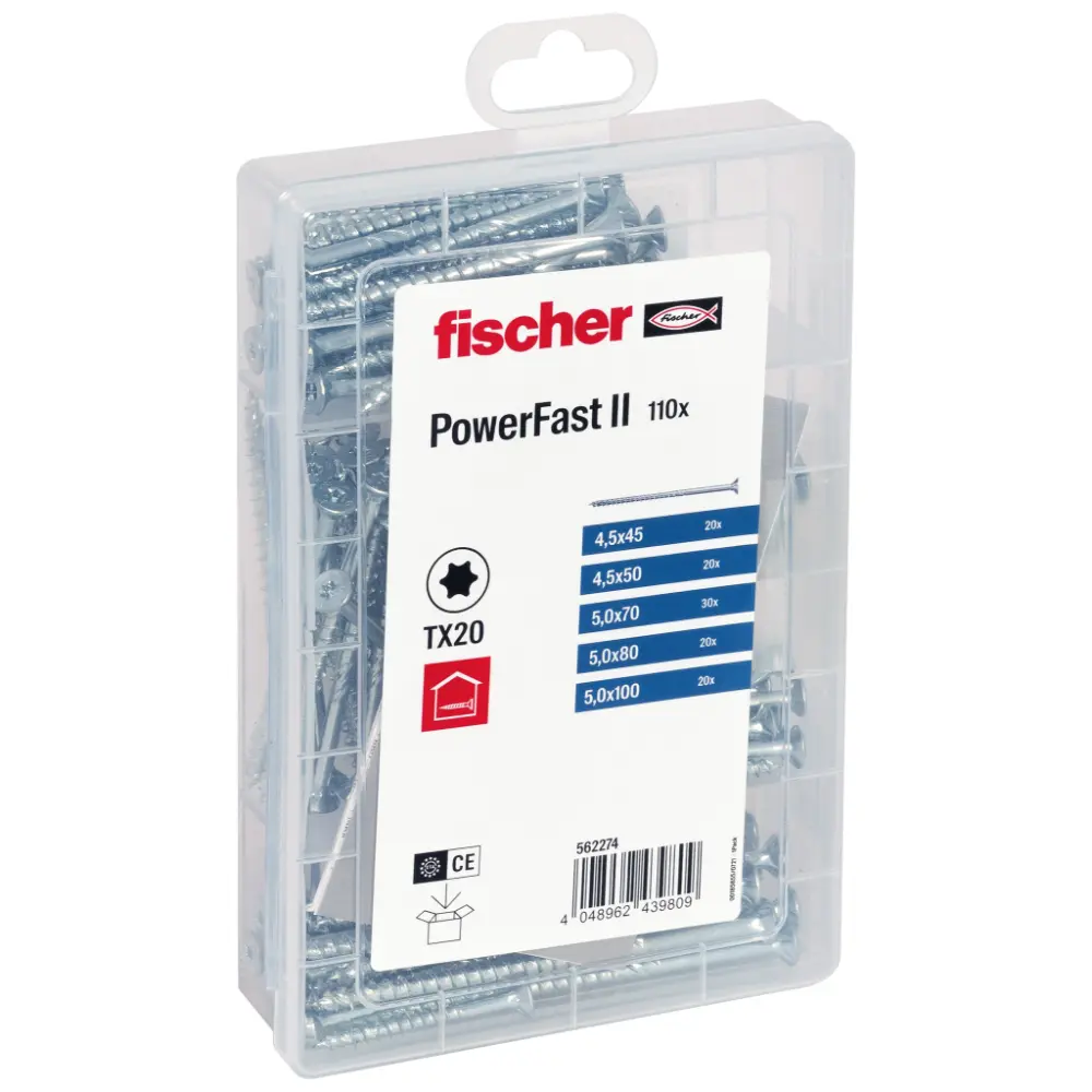 Fischer Sortimentsbox Meister-Box Spanplattenschraube FPF II TX Teilgewinde