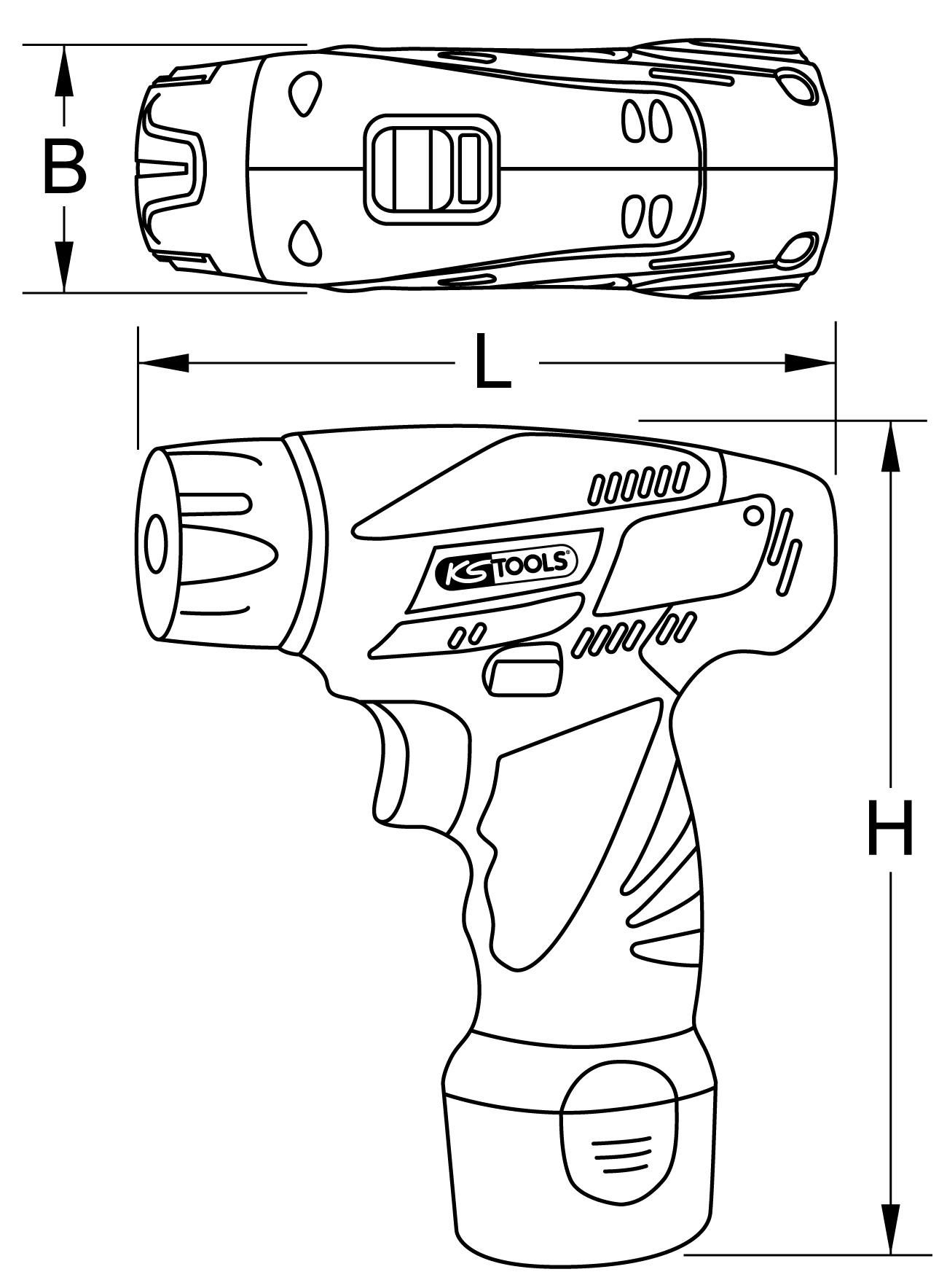 KS Tools 1-4'' Akku-Bit-Schrauber, 24Nm, 400 U-min 10,8V, mit 1 Akku und 1 Ladegerät