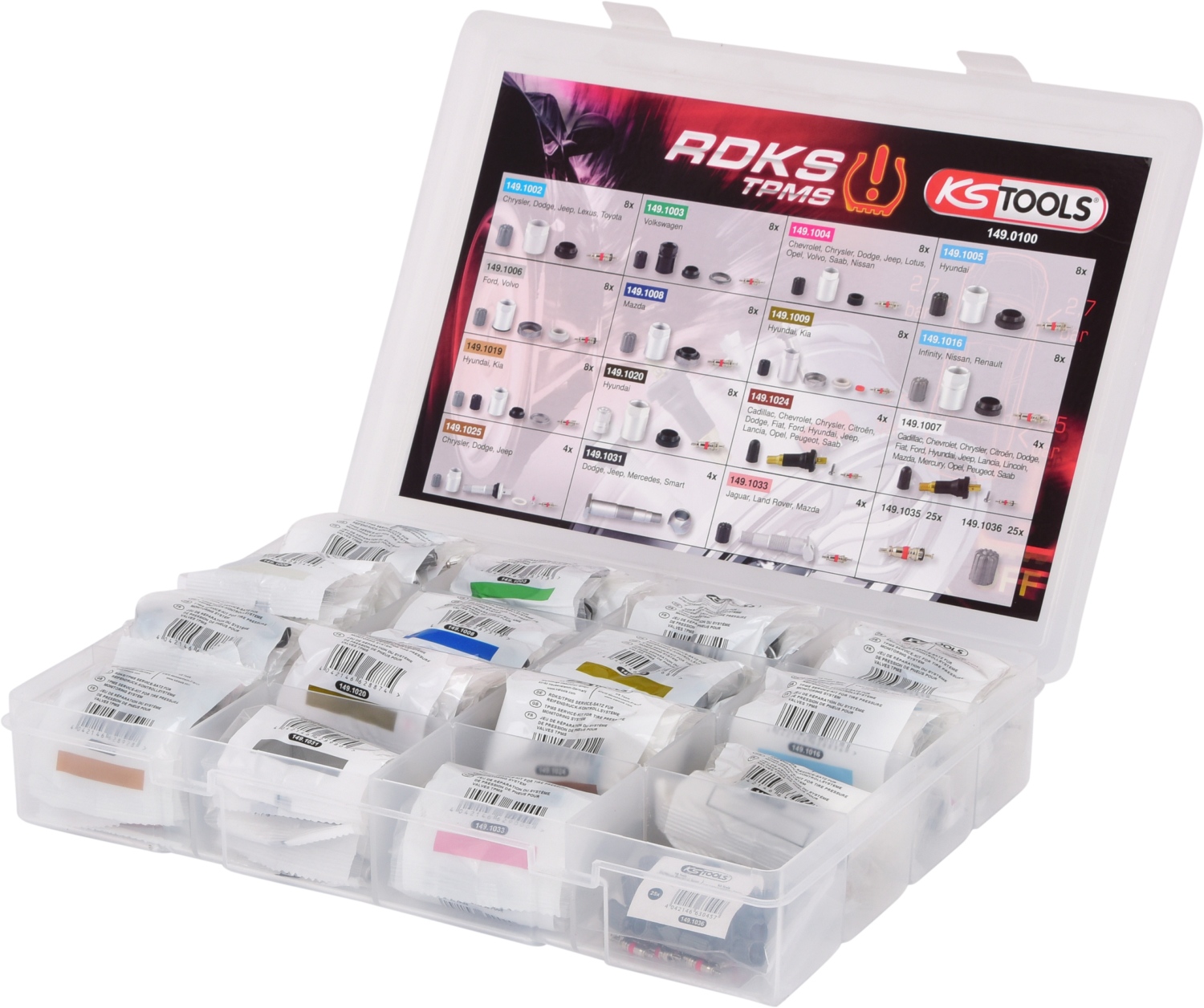 KS Tools RDKS - TPMS Service-Sortiment für Reifendruck-Kontrollsysteme, 150-tlg