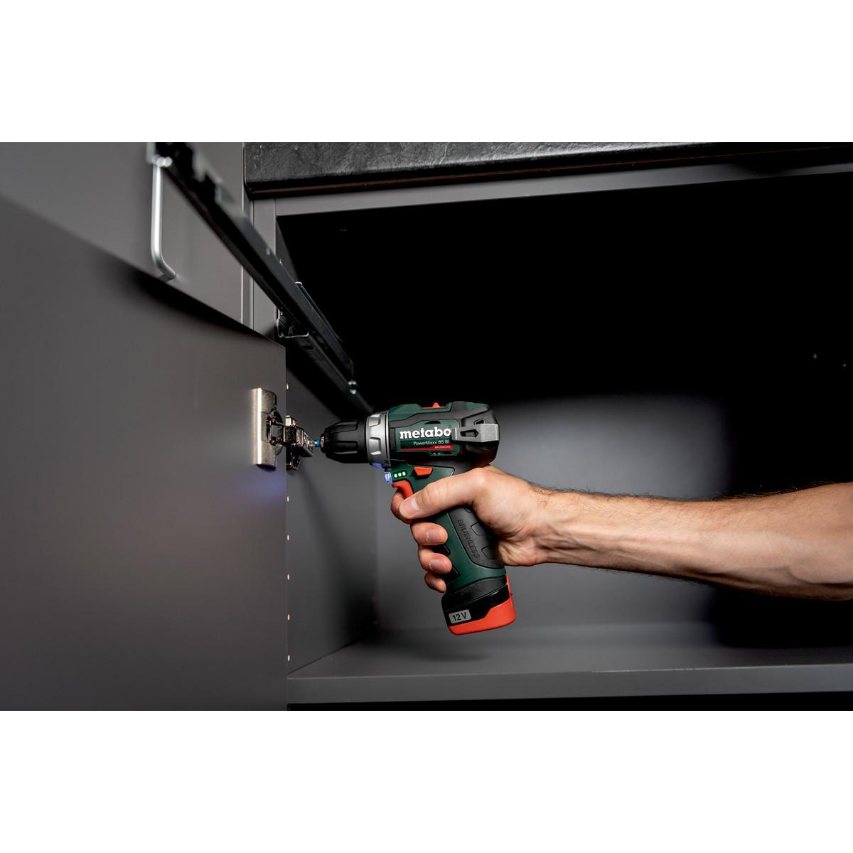 Metabo Akku-Bohrschrauber PowerMaxx BS BL Kunststoffkoffer - 12V 2x2Ah Li-Power + LC 40