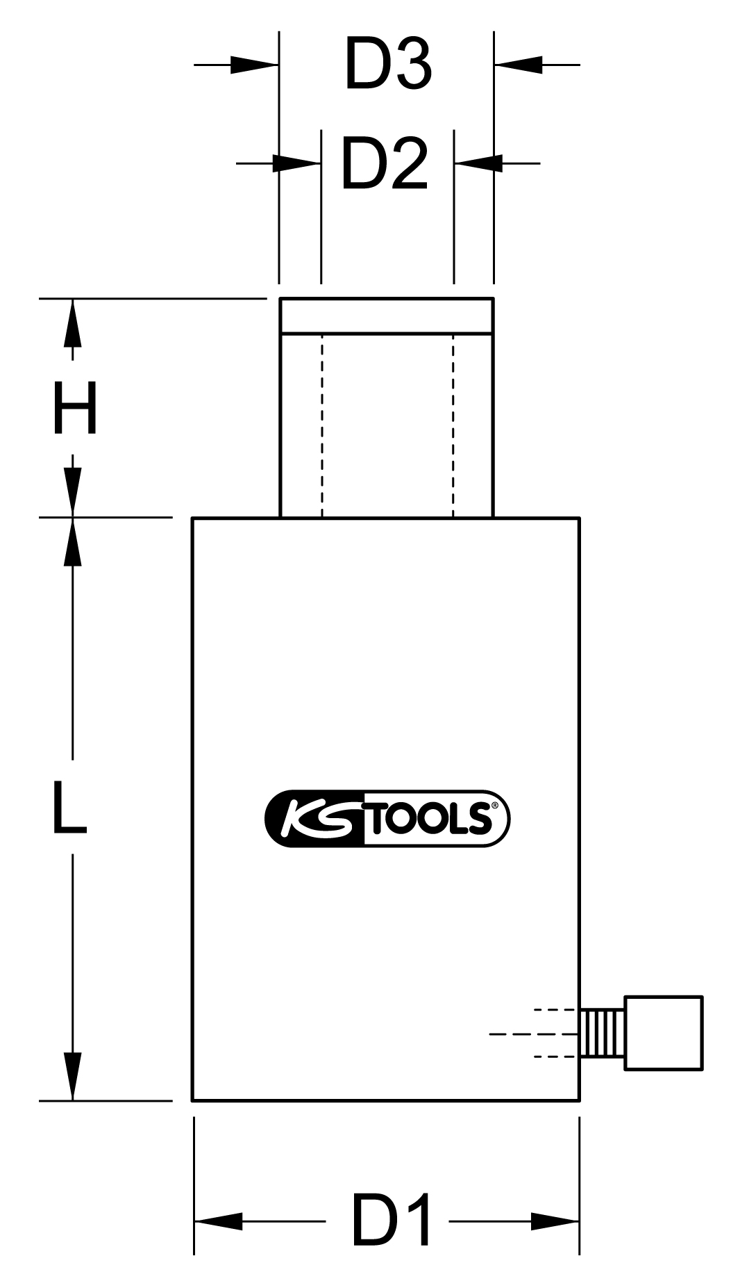 KS Tools Hydraulik-Hohlkolbenzylinder, 20 t
