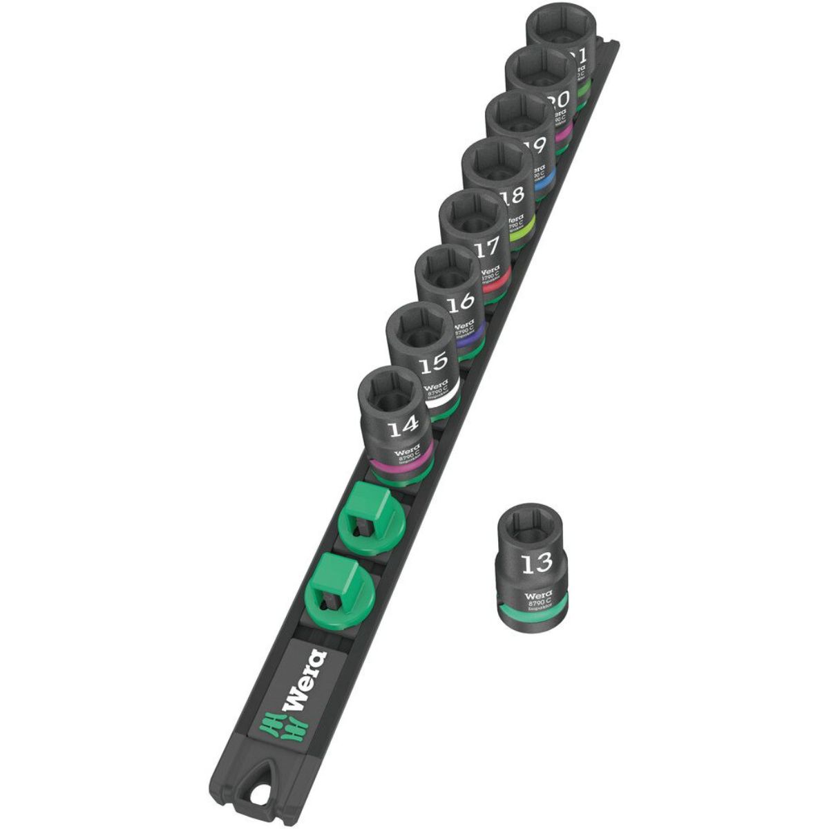 Wera Nuss-Magnetleiste C Impaktor 1 Steckschlüsseleinsatz-Satz, 1/2"-Antrieb, 9-teilig