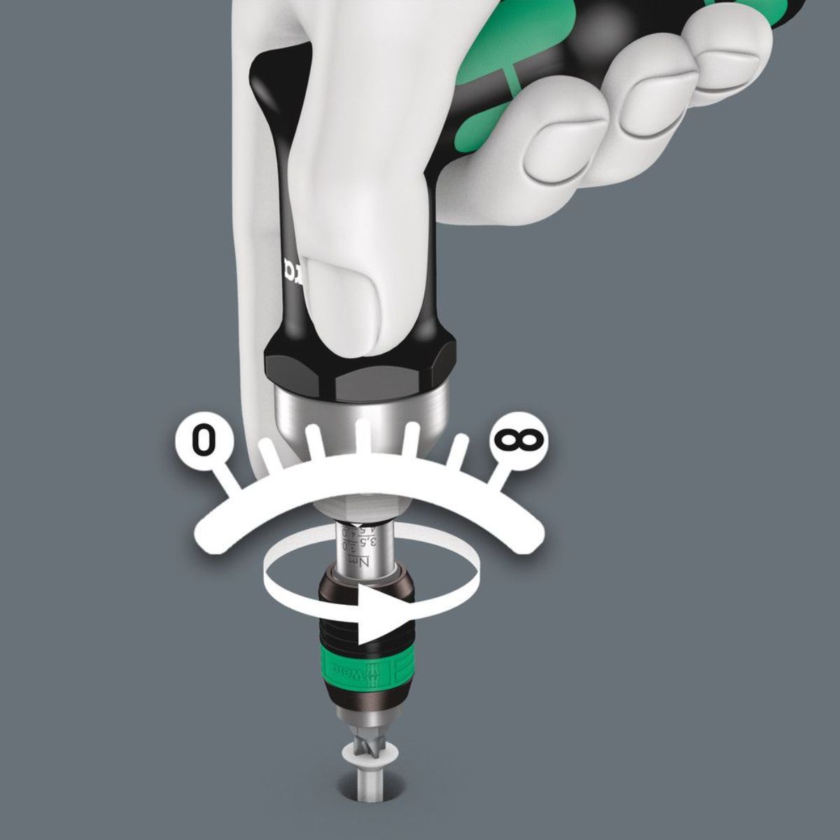Wera Serie 7400 Kraftform Pistolengriff, Drehmomentschraubendreher + Rapidaptor Schnellwechselfutter