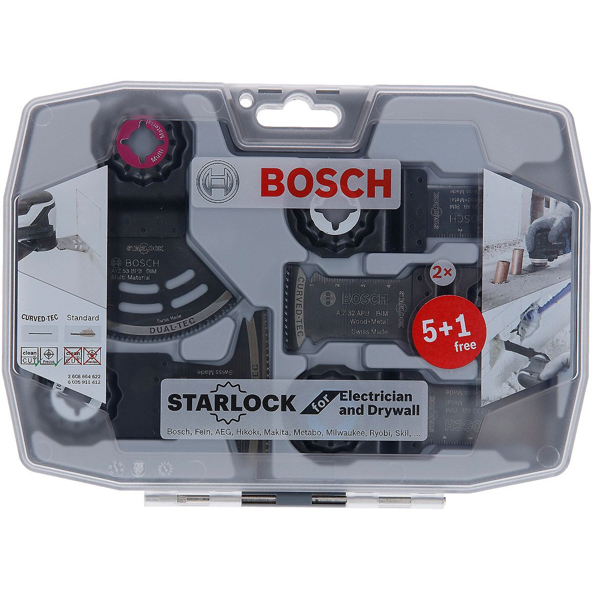 Bosch Starlock-Set für Elektriker und Trockenbauer, 5+1-teilig