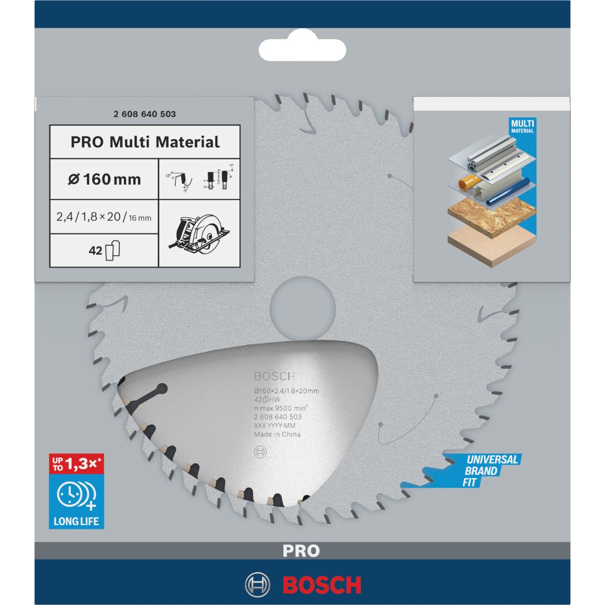 Bosch PRO Kreissägeblatt Multi Material für Handkreissägen