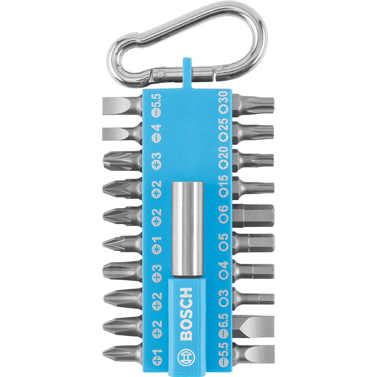 Bosch 21-teiliges Schrauberbit-Set mit Snap-hook (hellblau) Ausstellerversion