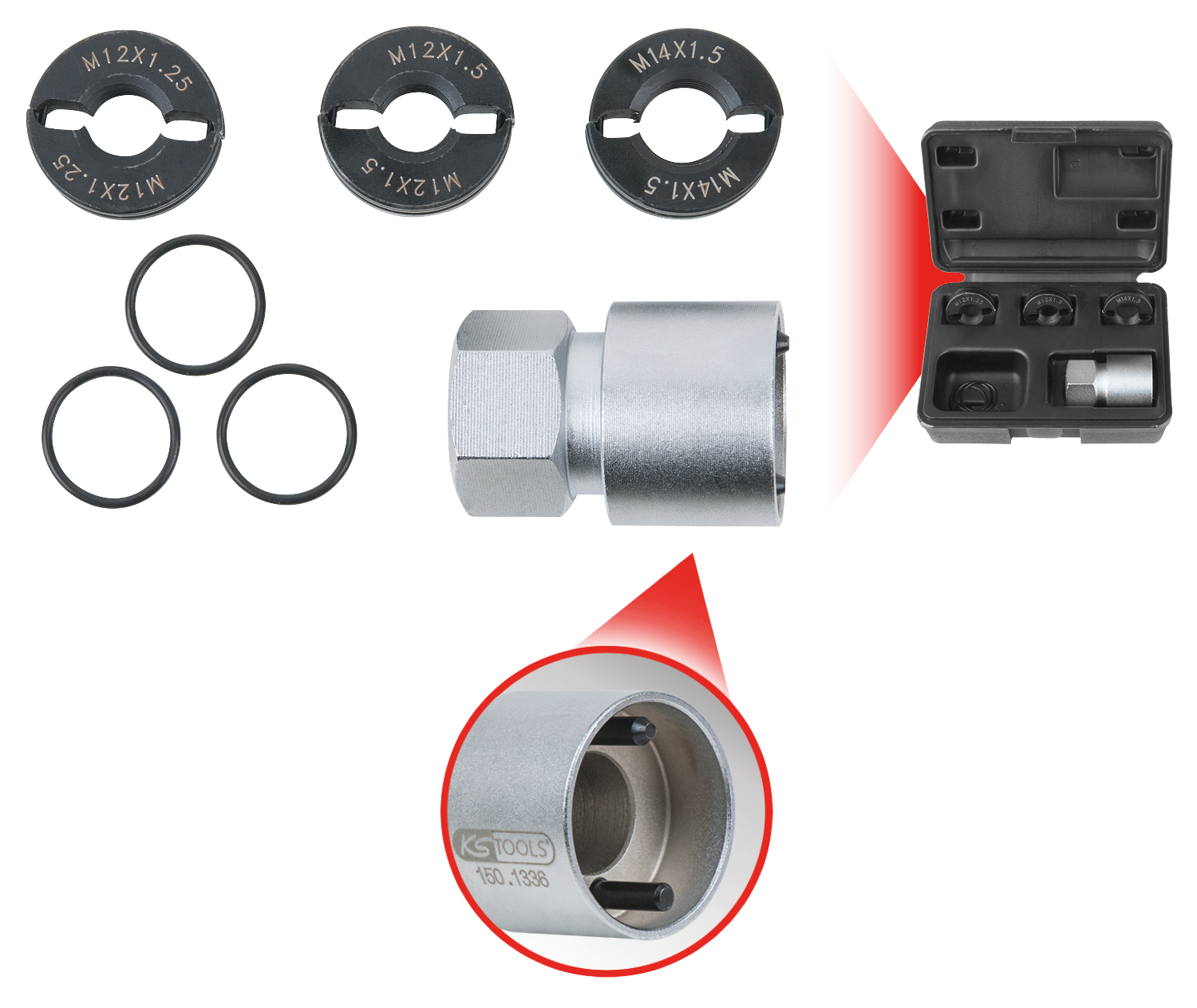 KS Tools Radbolzen-Gewindereparatur-Satz, 4-tlg