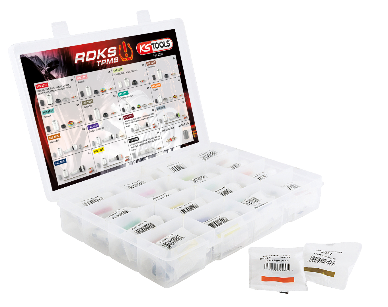 KS Tools RDKS - TPMS Service-Sortiment für Reifendruck-Kontrollsysteme, 142-tlg