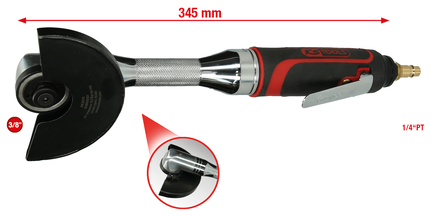 KS Tools 3/8" Druckluft-Stab-Trennschleifer, 15.000U-min