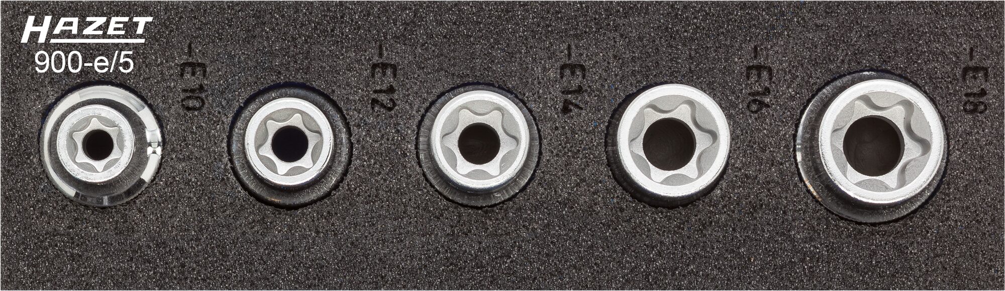 HAZET TORX® Steckschlüssel-Einsatz Satz (1/2 Zoll), Außen TORX® Profil, 5-teilig