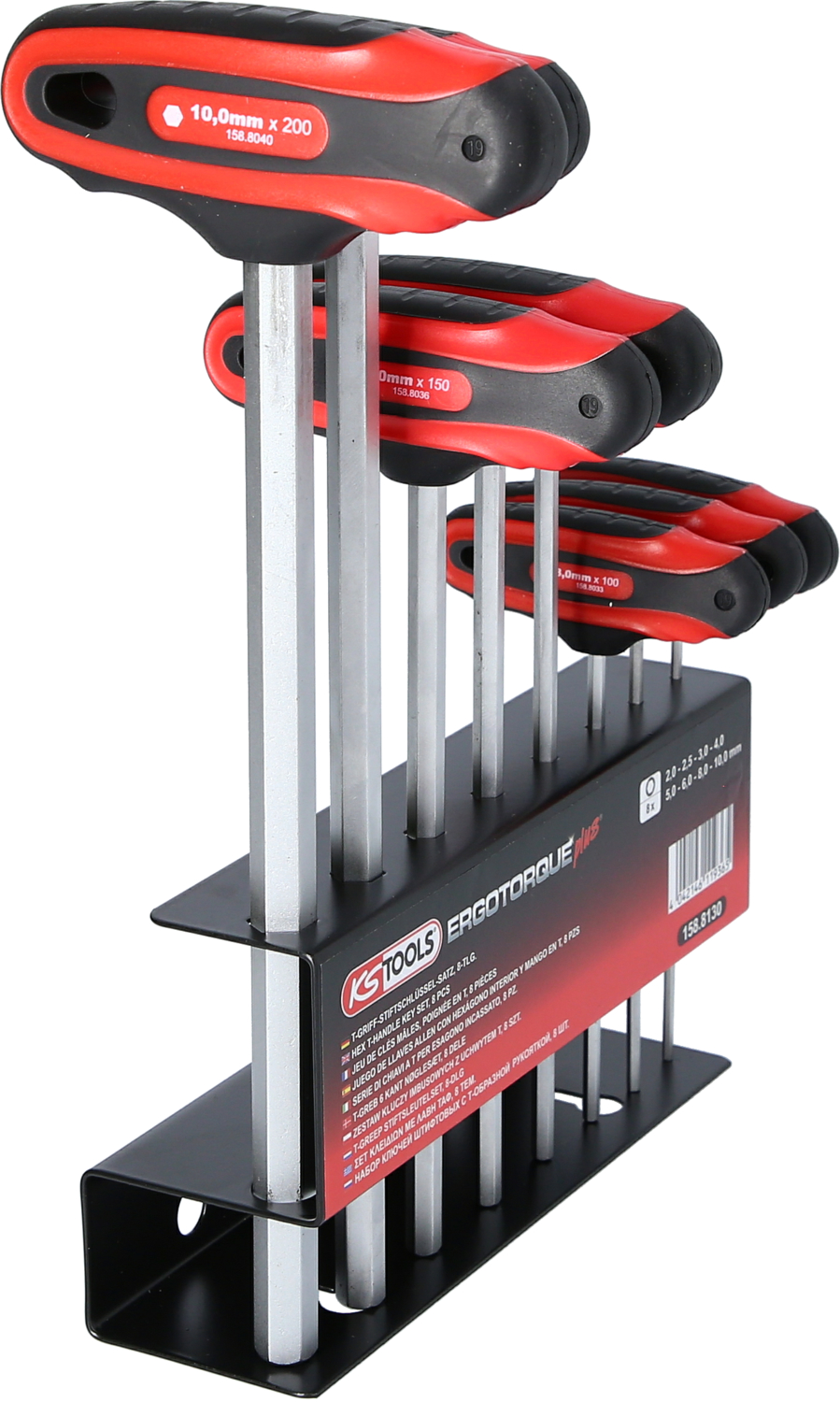 KS Tools T-Griff-Innensechskant-Schlüssel-Satz, 8-tlg