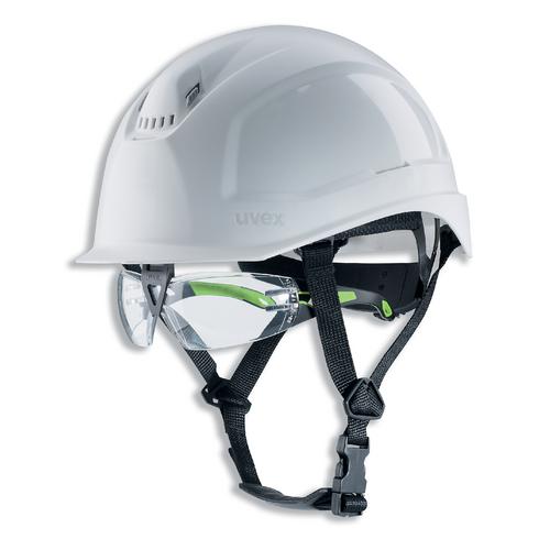 uvex pheos S-KR-IES Schutzhelm mit Kinnriemen - mit Lüftung - mit Drehradsystem - gekürztem Schirm 