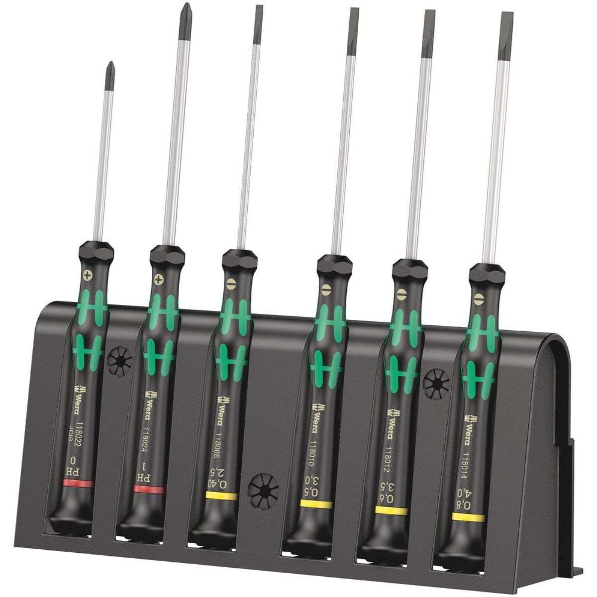 Wera 2035/6 B Elektronik-Schraubendrehersatz + Rack, 6-teilig